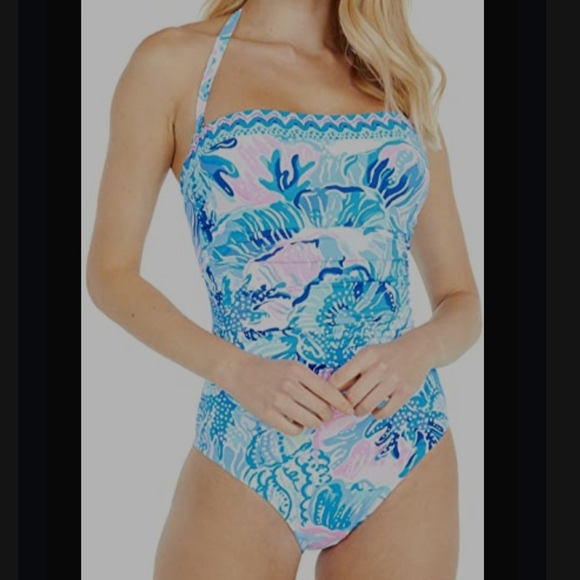🎉HP🎉 NWT Lilly Pulitzer Justina One Piece Swimsuit Saltwater Blue - Sz 0 - Picture 3 of 12